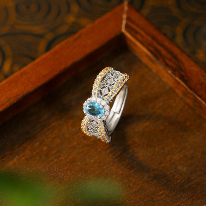 Rhinestone Ring 925-Sterling Silver Ring