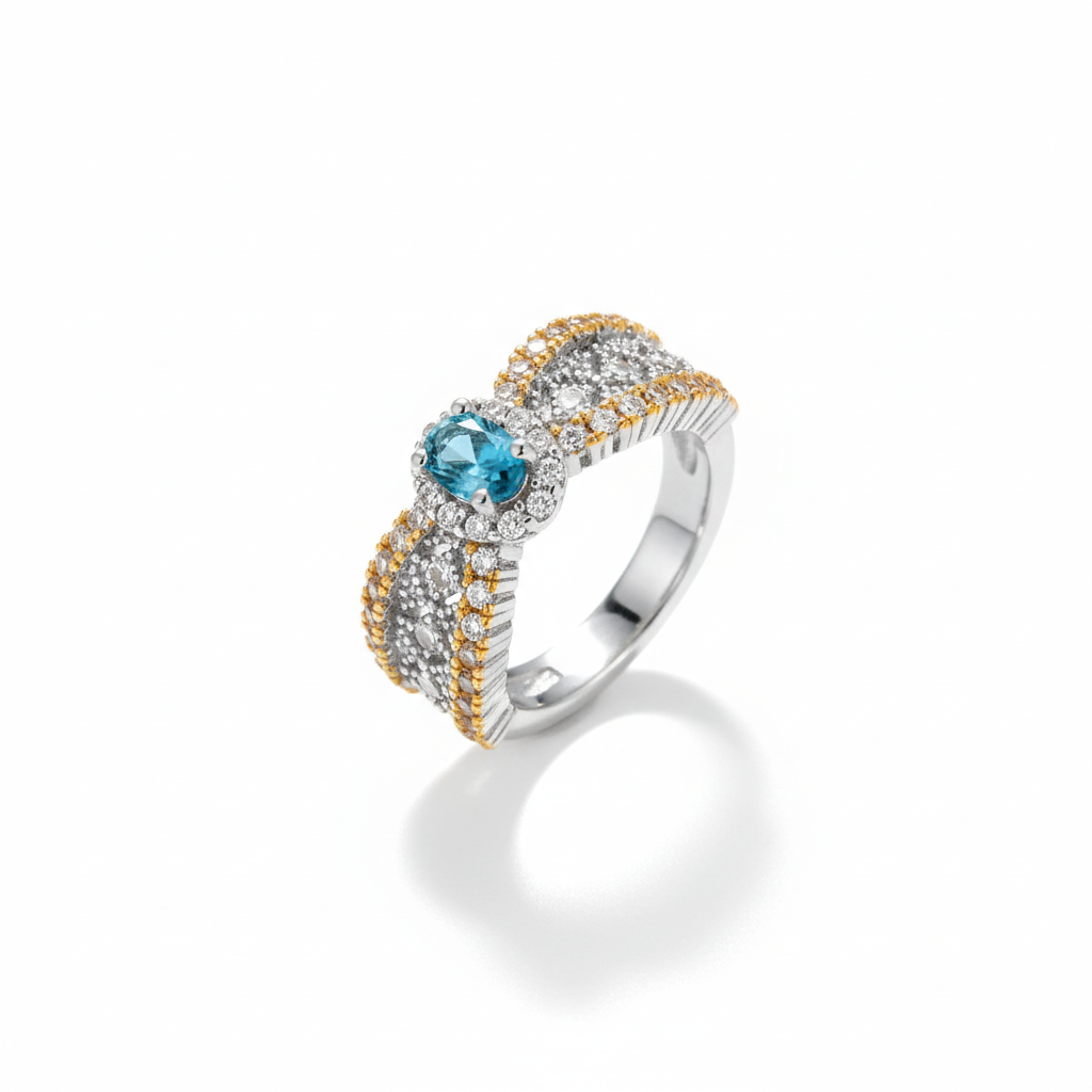 Rhinestone Ring 925-Sterling Silver Ring