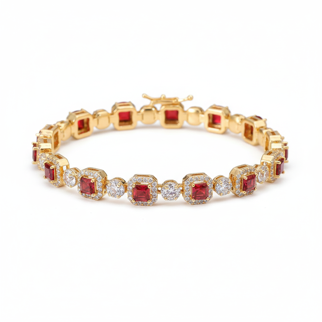 Light Luxury Sugar Cube Bracelet (Copper Plated with Rose Gold)