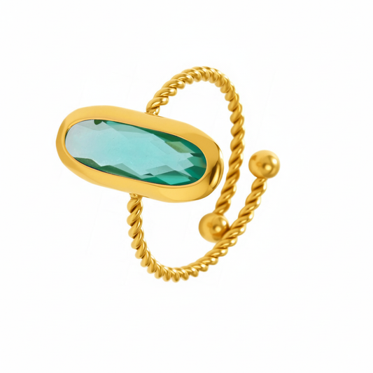 European & American Style 8k Real Gold Stainless Steel Ring