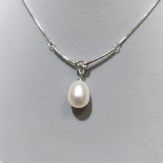 Elegant Pearl Knot Pandent With 925 Sterling Silver Minimal Chain