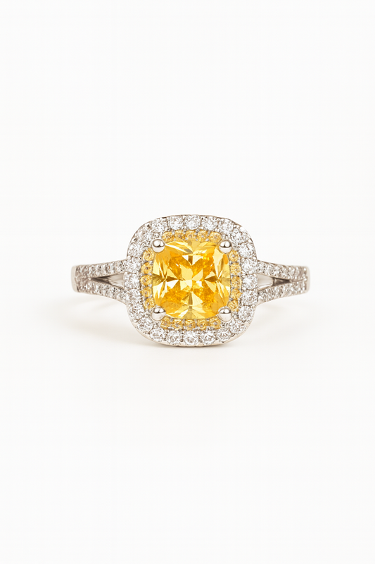 Summer 2025 Korean White Gold Citrine Ring