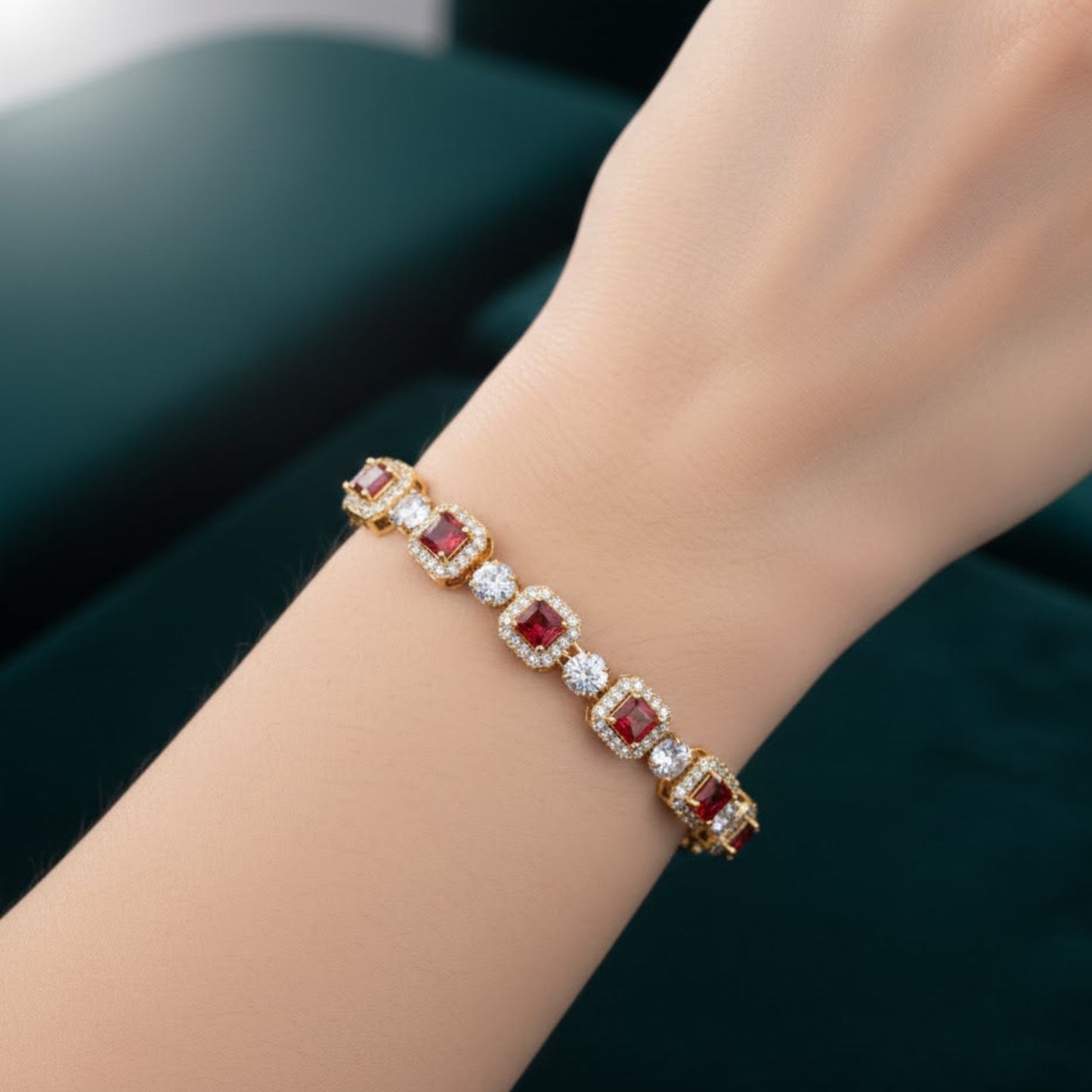 Light Luxury Sugar Cube Bracelet (Copper Plated with Rose Gold)
